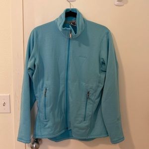 PATAGONIA Womens R1 Jacket Fleece Full Thin Zip Top Sky Blue Size Large